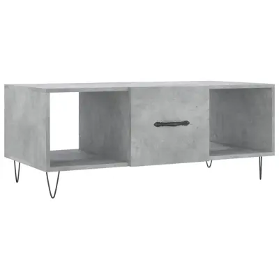 vidaXL Klubska mizica betonsko siva 102x50x40 cm inženirski les