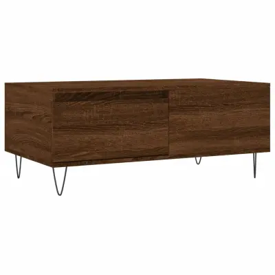 vidaXL Klubska mizica rjav hrast 90x50x36,5 cm inženirski les