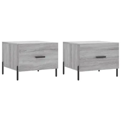 vidaXL Klubske mizice 2 kosa siva sonoma 50x50x40 cm inženirski les