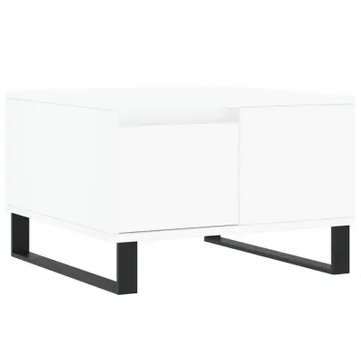 vidaXL Klubska mizica bela 55x55x36,5 cm inženirski les