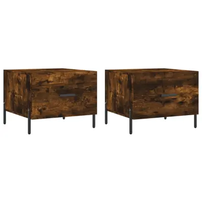 vidaXL Klubske mizice 2 kosa dimljeni hrast 50x50x40 cm inženirski les