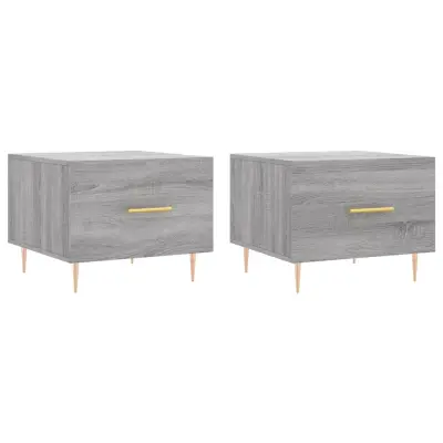 vidaXL Klubske mizice 2 kosa sive sonoma 50x50x40 cm inženirski les