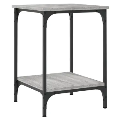 vidaXL Klubska mizica siva sonoma 40x40x55 cm inženirski les