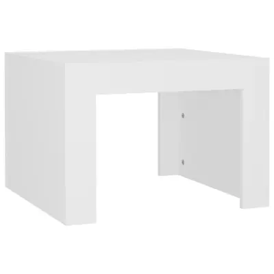 vidaXL Klubska mizica bela 50x50x35 cm iverna plošča