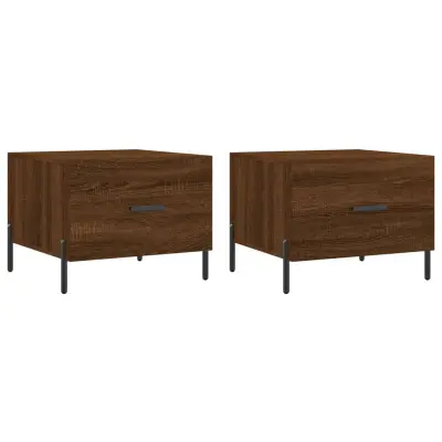 vidaXL Klubske mizice 2 kosa rjavi hrast 50x50x40 cm inženirski les