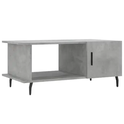 vidaXL Klubska mizica betonsko siva 90x50x40 cm konstruiran les