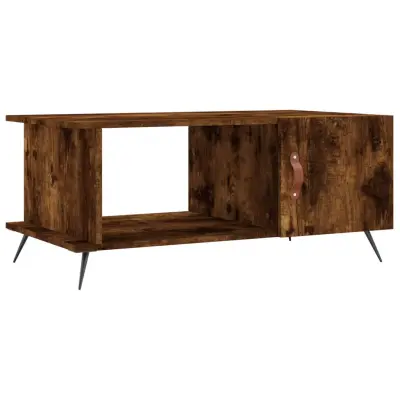 vidaXL Klubska mizica dimljeni hrast 90x50x40 cm inženirski les