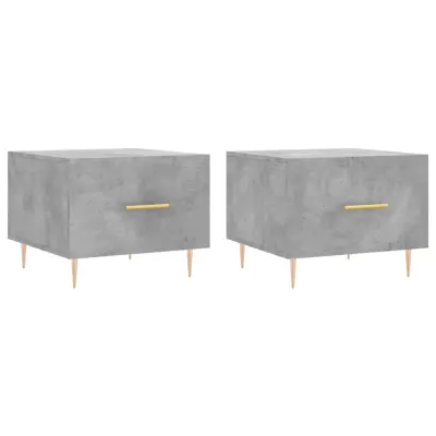 vidaXL Klubske mizice 2 kosa betonsko sive 50x50x40 cm konstruiran les