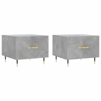vidaXL Klubske mizice 2 kosa betonsko sive 50x50x40 cm konstruiran les