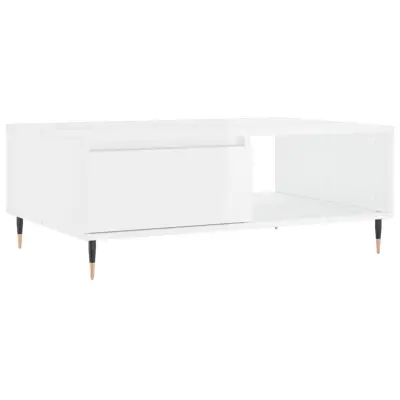 vidaXL Klubska mizica visok sijaj bela 90x60x35 cm inženirski les