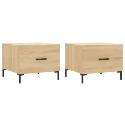 vidaXL Klubske mizice 2 kosa sonoma hrast 50x50x40 cm inženirski les