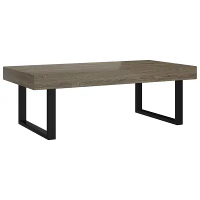 vidaXL Klubska mizica siva in črna 120x60x40 cm MDF in železo