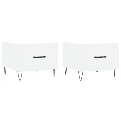 vidaXL Klubske mizice 2 kosa bele 50x50x40 cm inženirski les
