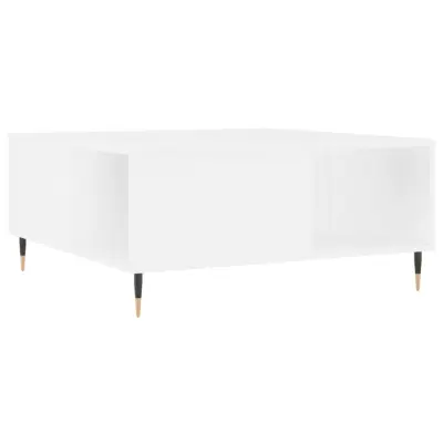 vidaXL Klubska mizica bela 80x80x36,5 cm inženirski les