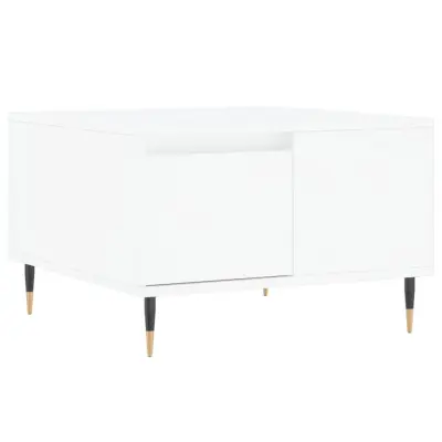 vidaXL Klubska mizica bela 55x55x36,5 cm inženirski les