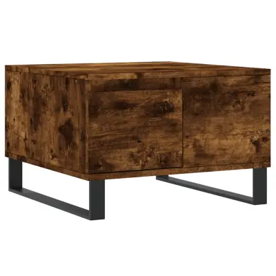 vidaXL Klubska mizica dimljeni hrast 55x55x36,5 cm inženirski les