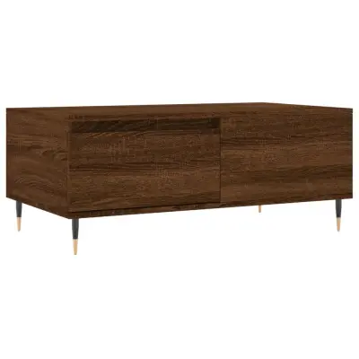 vidaXL Klubska mizica rjav hrast 90x50x36,5 cm inženirski les