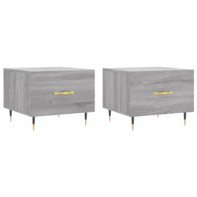 vidaXL Klubske mizice 2 kosa sive sonoma 50x50x40 cm inženirski les