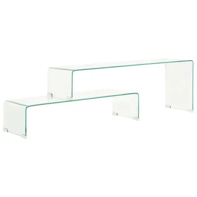 vidaXL Komplet klubskih mizic 2 kosa 90x30x20 / 110x30x40 cm steklo