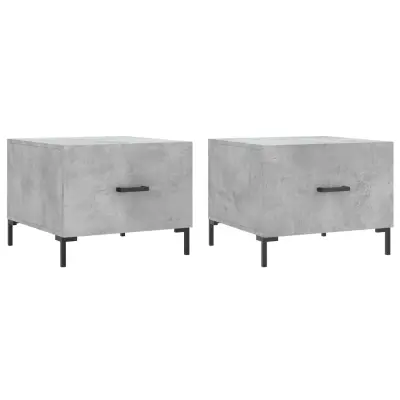 vidaXL Klubske mizice 2 kosa betonsko sive 50x50x40 cm konstruiran les
