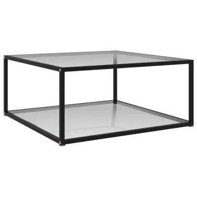 vidaXL Klubska mizica prozorna 80x80x35 cm kaljeno steklo