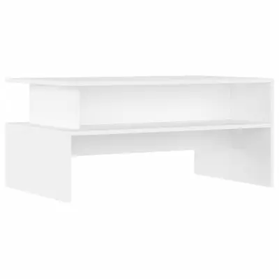 vidaXL Klubska mizica bela 90x55x42,5 cm inženirski les