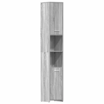 vidaXL Kopalniška omarica siva sonoma 30x30x183,5 cm inženirski les