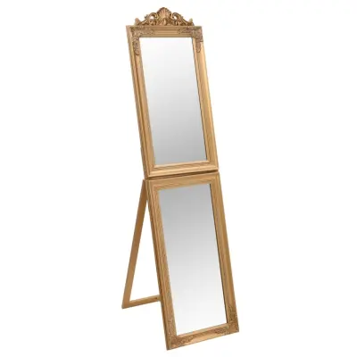 vidaXL Prostostoječe ogledalo zlato 45x180 cm
