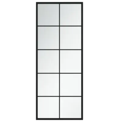 vidaXL Stensko ogledalo črno 100x40 cm kovinsko