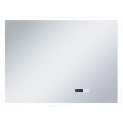vidaXL Kopalniško LED ogledalo s senzorjem na dotik in uro 80x60 cm