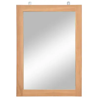 vidaXL Stensko ogledalo iz trdne tikovine 50x70 cm