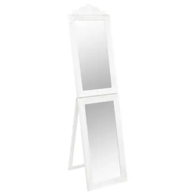 vidaXL Prostostoječe ogledalo belo 40x160 cm