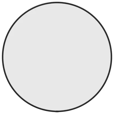 vidaXL Stensko ogledalo črno Ø 50 cm okroglo