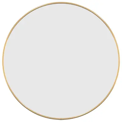 vidaXL Stensko ogledalo zlate Ø 50 cm okroglo