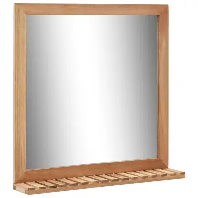 vidaXL Kopalniško ogledalo iz trdne orehovine 60x12x62 cm
