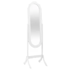 vidaXL Prostostoječe ogledalo belo 45,5x47,5x160 cm inženirski les