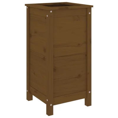 vidaXL Vrtna cvetlično korito medeno rjavo 40x40x78 cm trdna borovina