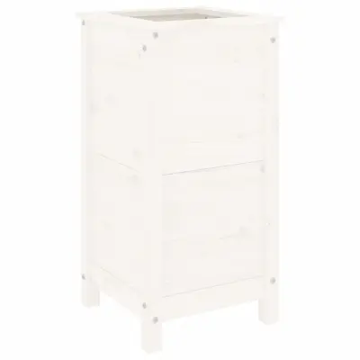 vidaXL Vrtno cvetlično korito belo 40x40x78 cm trdna borovina