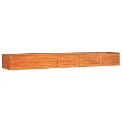 vidaXL Vrtna visoka greda rusty 400x80x45 cm corten jeklo