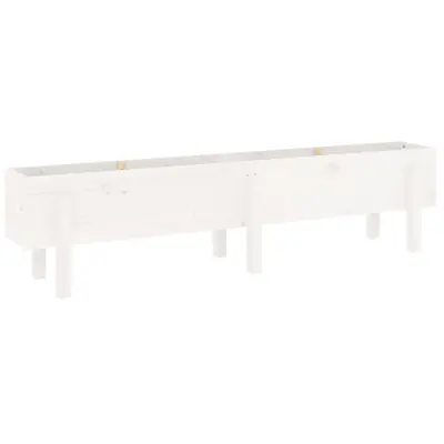 vidaXL Visoka greda bela 160x30x38 cm trdna borovina