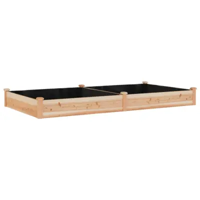 vidaXL Vrtna visoka greda s podlogo 240x120x25 cm trden les jelke