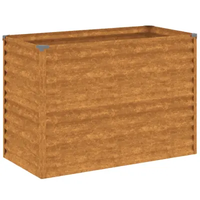 vidaXL Vrtna visoka greda 100x50x69 cm corten jeklo