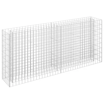 vidaXL Visoka greda gabion pocinkano jeklo 180x30x90 cm