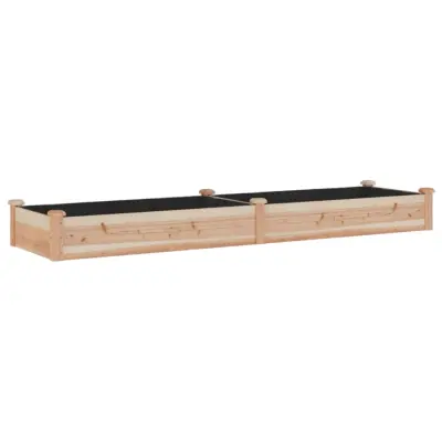 vidaXL Vrtna visoka greda s podlogo 240x60x25 cm trden les jelke