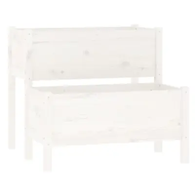 vidaXL Visoka greda bela 84,5x84x75 cm trdna borovina