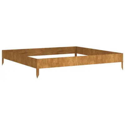 vidaXL Vrtna visoka greda 100x100x18,5 cm corten jeklo