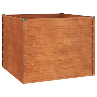 vidaXL Vrtna visoka greda rusty 100x100x77 cm corten jeklo