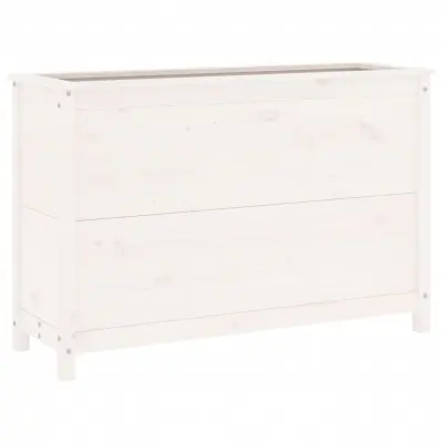 vidaXL Vrtna visoka greda bela 119,5x40x78 cm trdna borovina