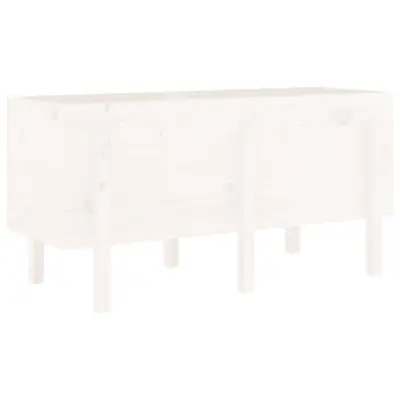 vidaXL Vrtna visoka greda bela 121x50x57 cm trdna borovina