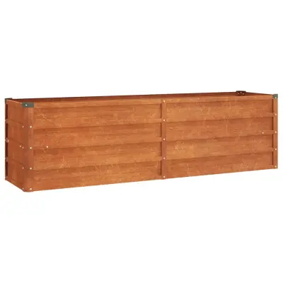 vidaXL Vrtna visoka greda rusty 160x40x45 cm corten jeklo